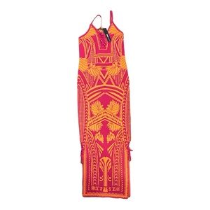 Maxi Pink and Orange bodycon dress